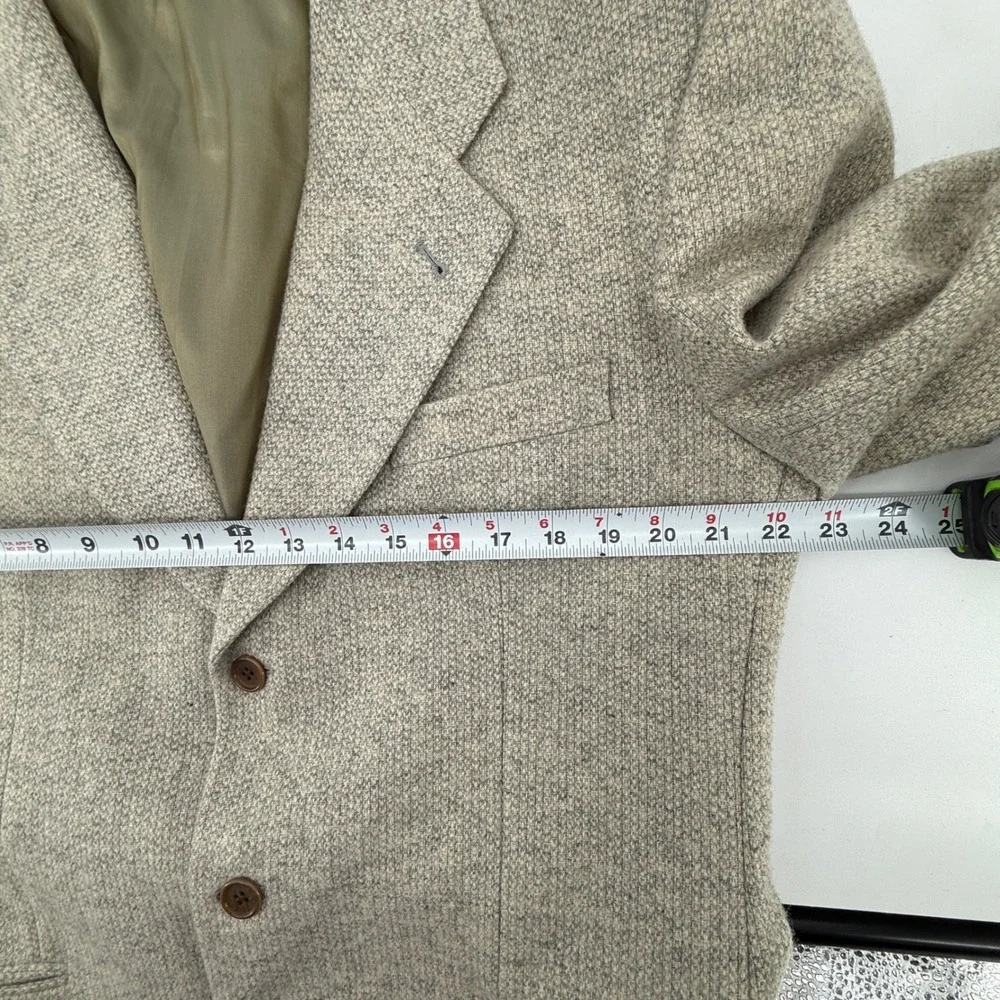 Vtg Pronto Uomo Mens Tweed Blazer Sport Coat Jacket Made in Italy Brown Tan sz42